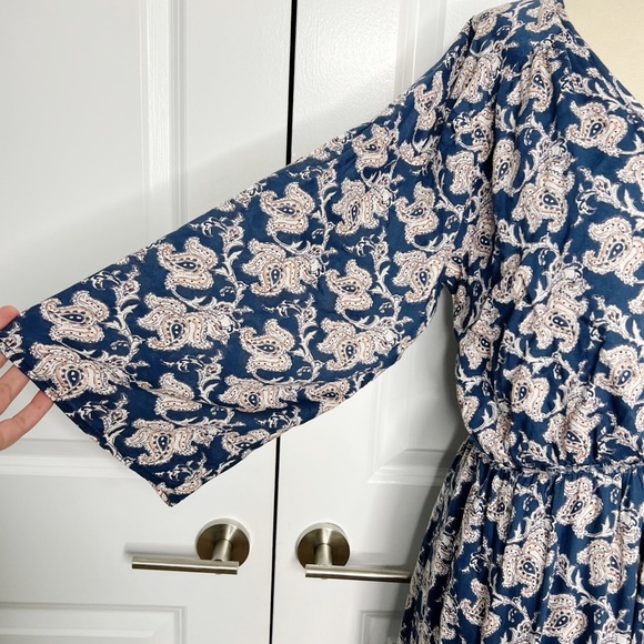 Roberta Roller Rabbit Navy Blue and White Maxi Dress Size S floral paisley print - Picture 5 of 12